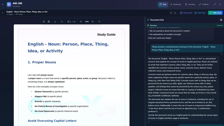 Document chat interface