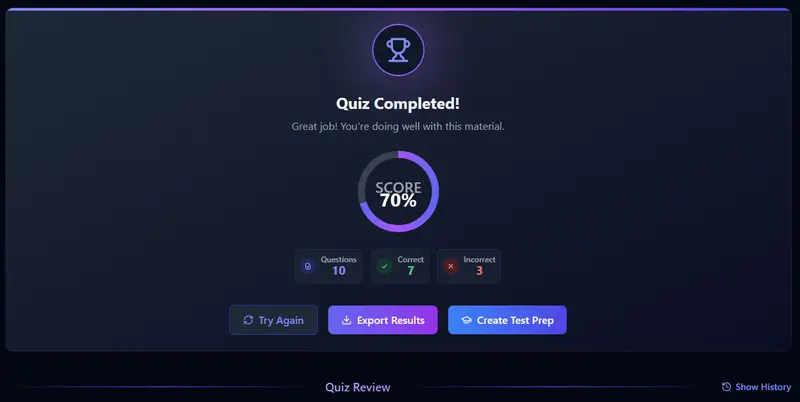 Study with spaced repetition & quizes from YouTube videos