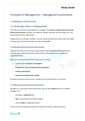 Principles of Management - Managerial Environments