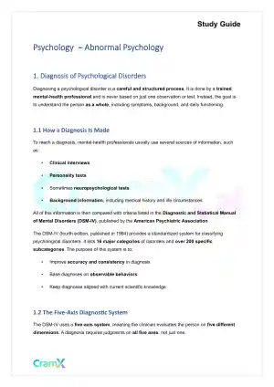 Psychology - Abnormal Psychology