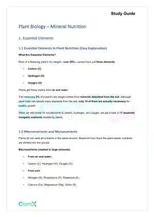 Plant Biology - Mineral Nutrition