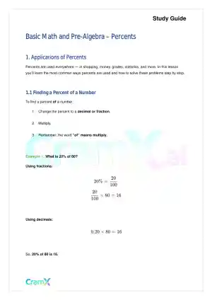 Basic Math and Pre-Algebra - Percents