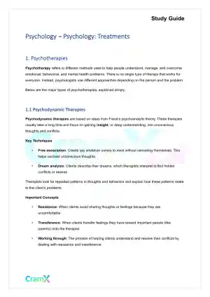 Psychology - Psychology Treatments