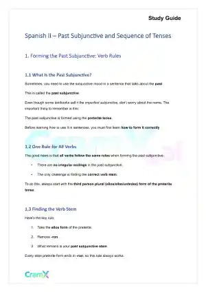 Spanish II - Past Subjunctive and Sequence of Tenses
