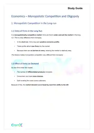 Economics - Monopolistic Competition and Oligopoly