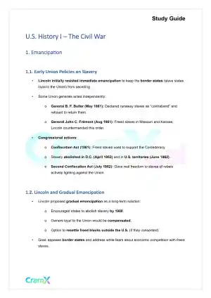 U.S. History I - The Civil War