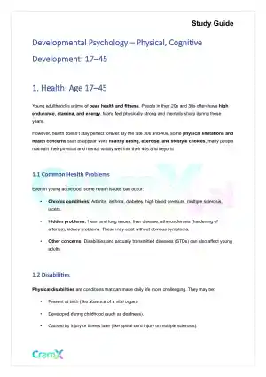 Developmental Psychology - Physical, Cognitive Development 17–45