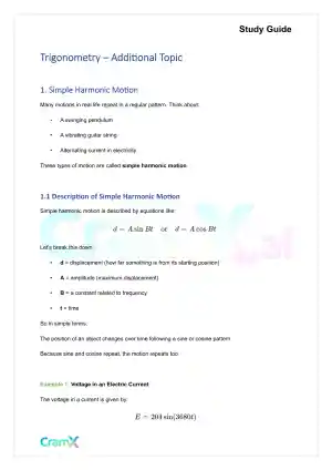 Trigonometry - Additional Topic