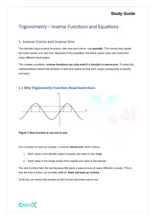 Trigonometry - Inverse Functions and Equations