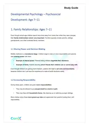 Developmental Psychology - Psychosocial Development Age 7–11