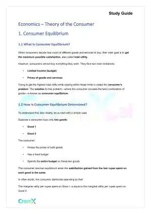 Economics - Theory of the Consumer