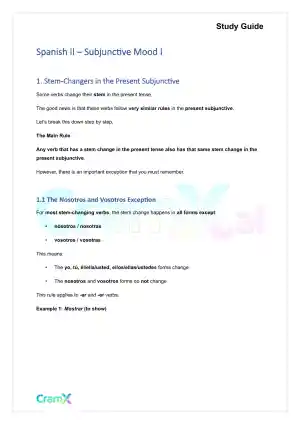 Spanish II - Subjunctive Mood I