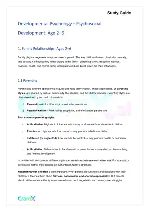 Developmental Psychology - Psychosocial Development Age 2–6