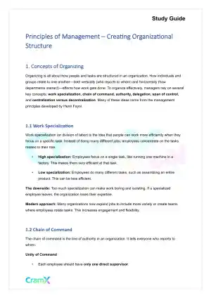 Principles of Management - Creating Organizational Structure