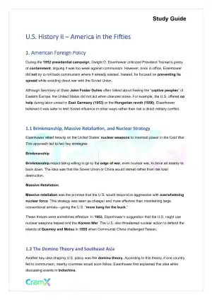 U.S. History II - America in the Fifties