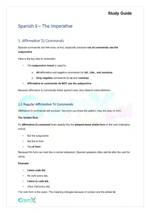 Spanish II - The Imperative