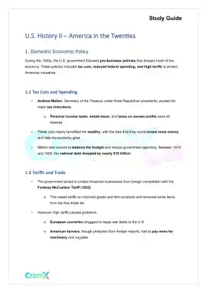 U.S. History II - America in the Twenties