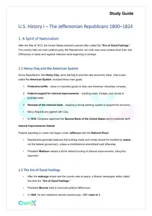 U.S. History I - The Jeffersonian Republicans 1800–1824