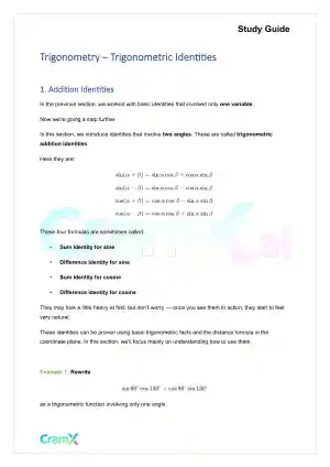 Trigonometry - Trigonometric Identities