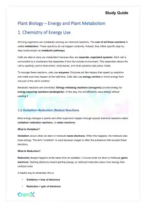 Plant Biology - Energy and Plant Metabolism