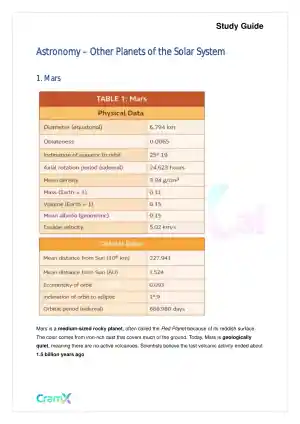 Astronomy - Other Planets of the Solar System
