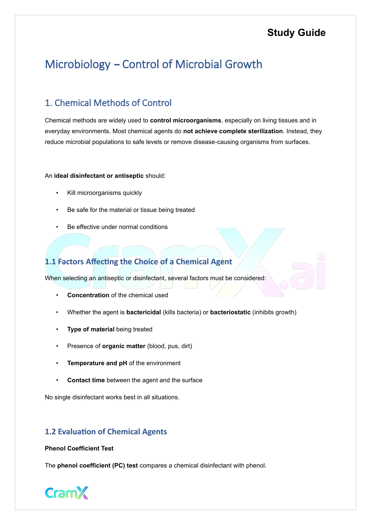 Microbiology - Control of Microbial Growth - Quick Guides ...