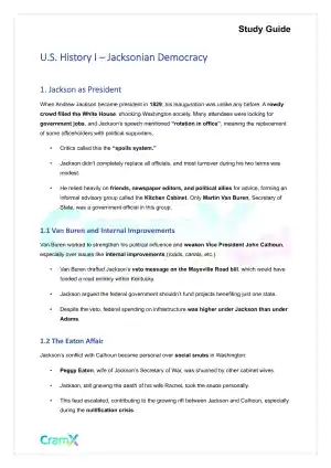 U.S. History I - Jacksonian Democracy