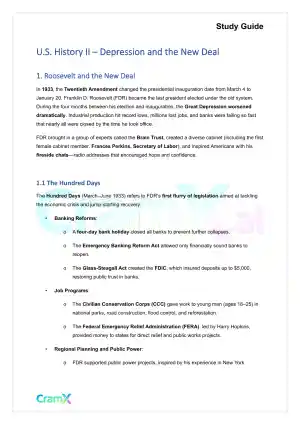 U.S. History II - Depression and the New Deal