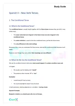Spanish II - New Verb Tenses