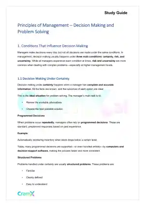 Principles of Management - Decision Making and Problem Solving