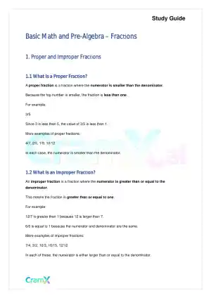 Basic Math and Pre-Algebra – Fractions