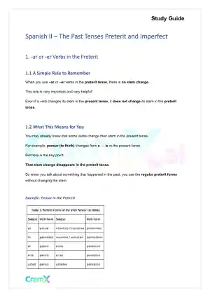 Spanish II - The Past Tenses Preterit and Imperfect