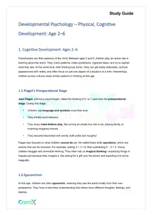 Developmental Psychology - Physical, Cognitive Development Age 2–6