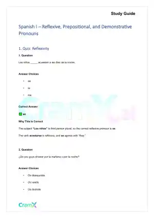 Spanish I - Reflexive, Prepositional, and Demonstrative Pronouns