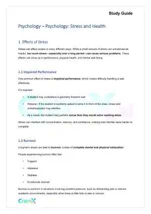 Psychology - Psychology Stress and Health