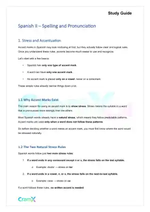 Spanish II - Spelling and Pronunciation