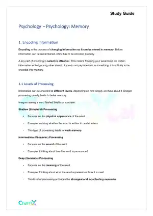 Psychology - Psychology Memory