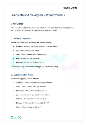 Basic Math and Pre-Algebra - Word Problems