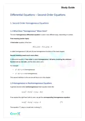 Differential Equations - Second-Order Equations