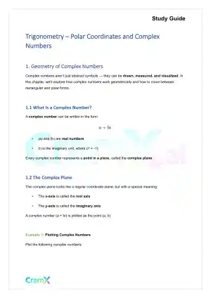 Trigonometry - Polar Coordinates and Complex Numbers