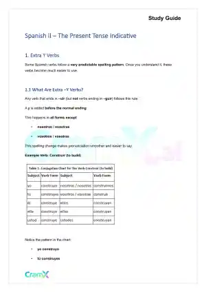 Spanish II - The Present Tense Indicative