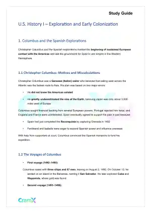 U.S. History I - Exploration and Early Colonization