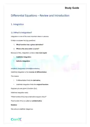 Differential Equations - Review and Introduction