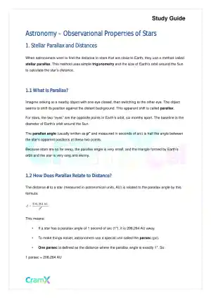 Astronomy - Observational Properties of Stars