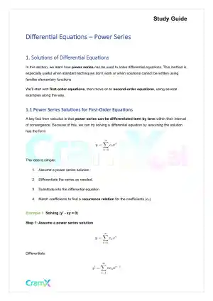 Differential Equations - Power Series