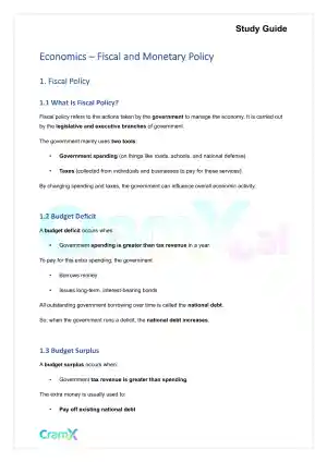Economics - Fiscal and Monetary Policy