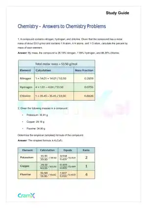Chemistry - Answers to Chemistry Problems