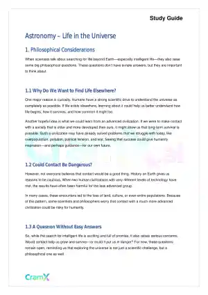 Astronomy - Life in the Universe