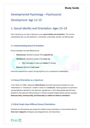 Developmental Psychology - Psychosocial Development  Age 12–19