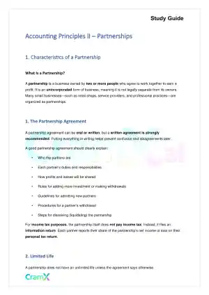 Accounting Principles II – Partnerships